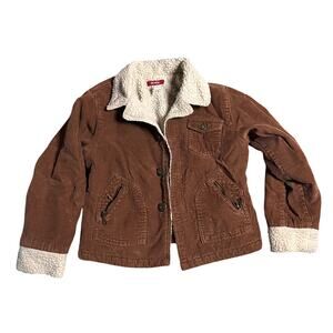 Bongo Jacket Corduroy Faux Sheepskin Lining Brown Size 8/10 Kids